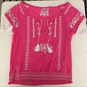 Christiane Celle Pink shirt with White embroidery